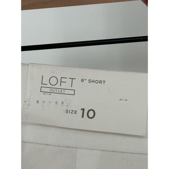 LOFT New! High Waist Chino Shorts White Crisp Tailored Design Beach Summer 10 - Picture 3 of 10